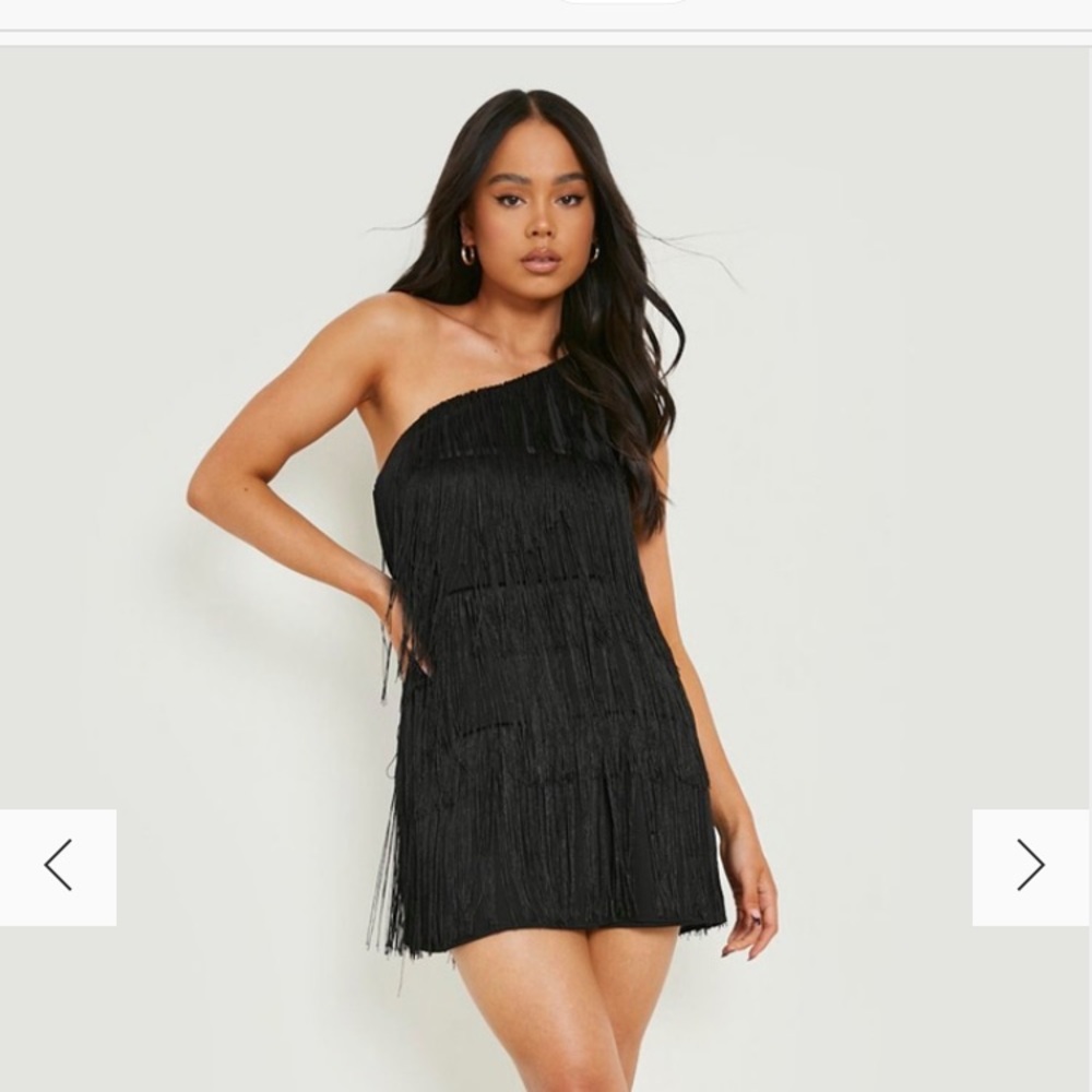 One Shoulder Fringe Dress